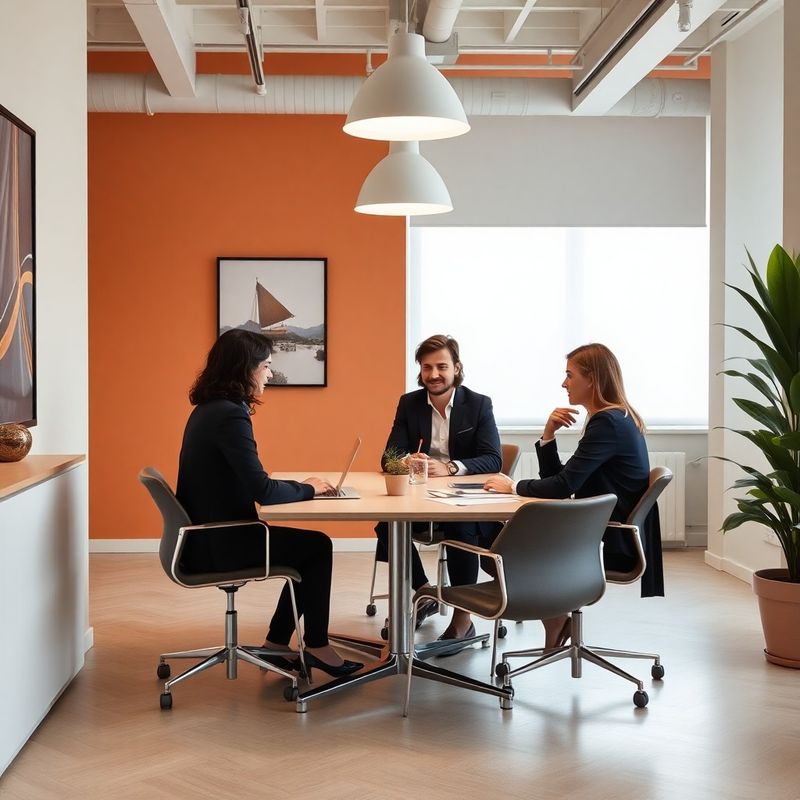 Gruppo di consulenti al lavoro in un ufficio luminoso a Milano
