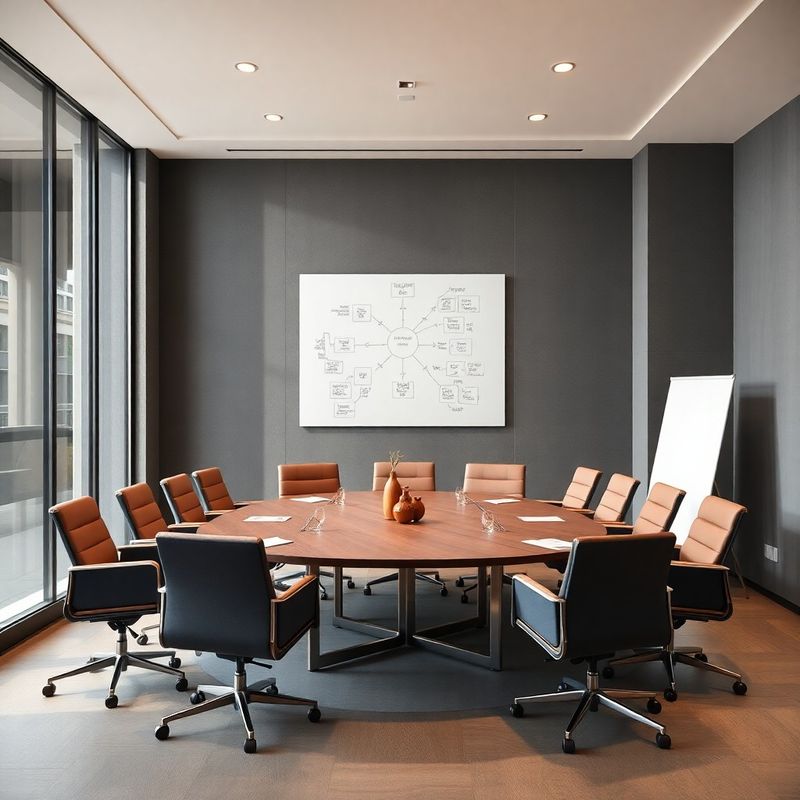 Sala riunioni executive a Milano con diagramma strutturato